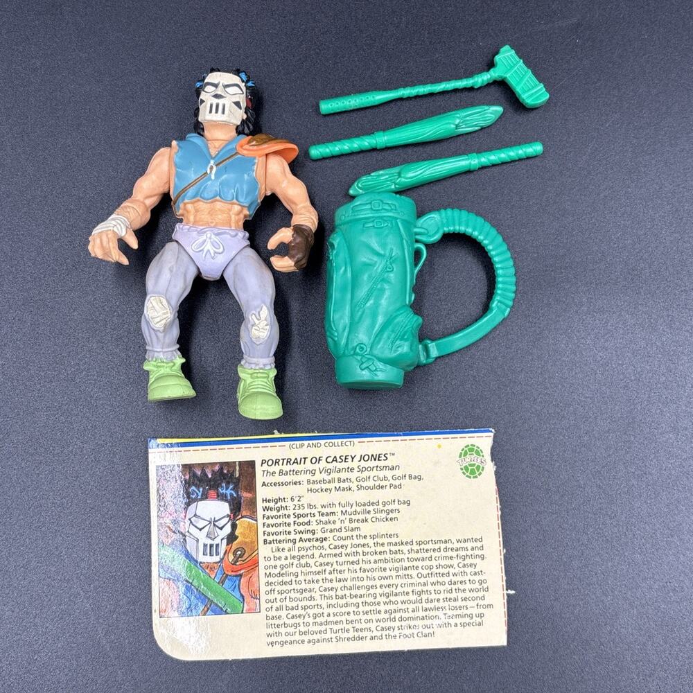 TMNT Teenage Mutant Ninja Turtles 1989 Casey Jones Complete Vintage Playmates